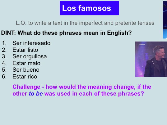 Unit 6 AQA Higher GCSE  La Nueva Cultura de la Fama