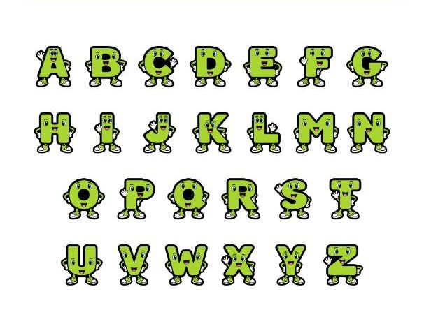 Lime Signature Character Display Lettering - Uppercase A–Z