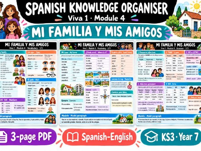Spanish Knowledge Organiser – Viva 1 Module 4: Mi familia y mis amigos | KS3