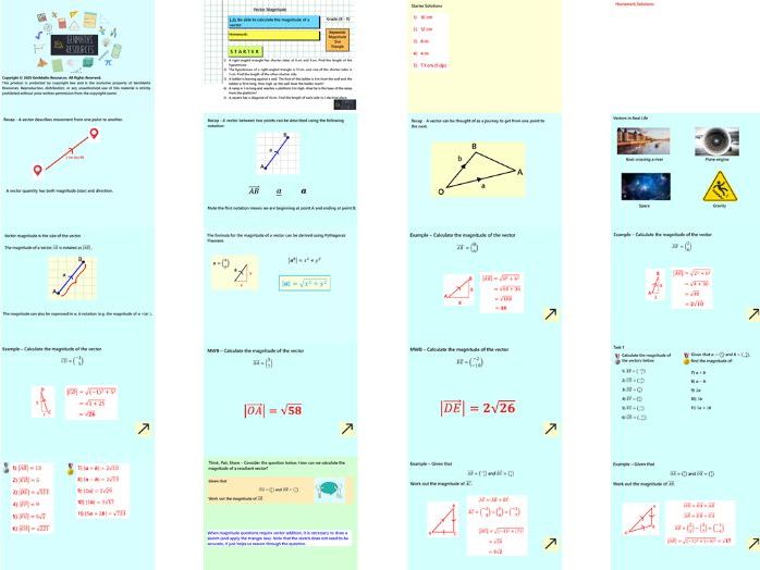 Vectors - GCSE Maths Foundation & Higher PowerPoint Lessons Resource Bundle
