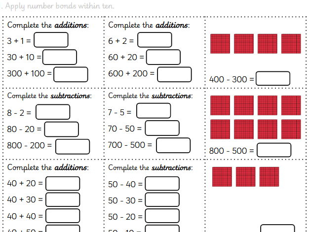 Apply numbers bonds within 10 worksheet