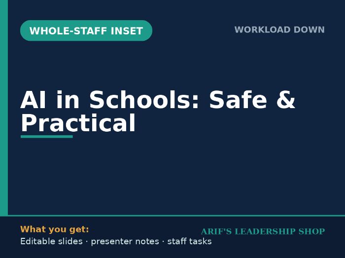 AI in Schools CPD | Whole-Staff Training Pack