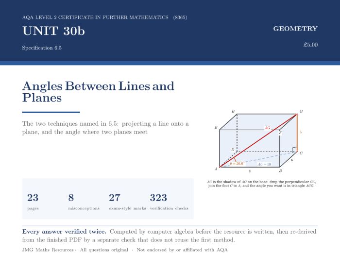 AQA Level 2 Further Maths - Lines and Planes