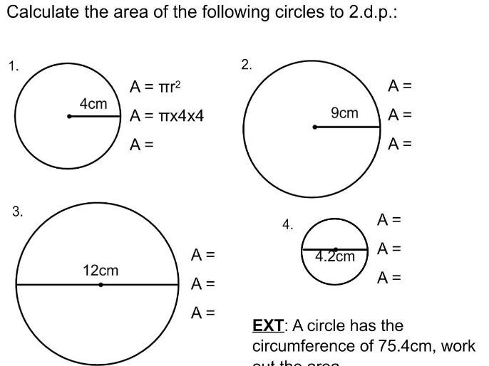 Area of a circle