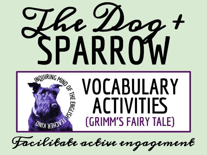 "The Dog and the Sparrow" Vocabulary Games | Word Search | Crossword | Grimm's Fairy Tale