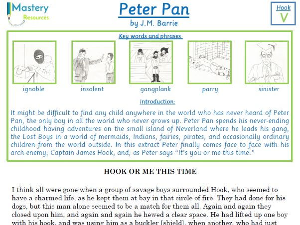 Peter Pan by J.M. Barrie Comprehension KS2