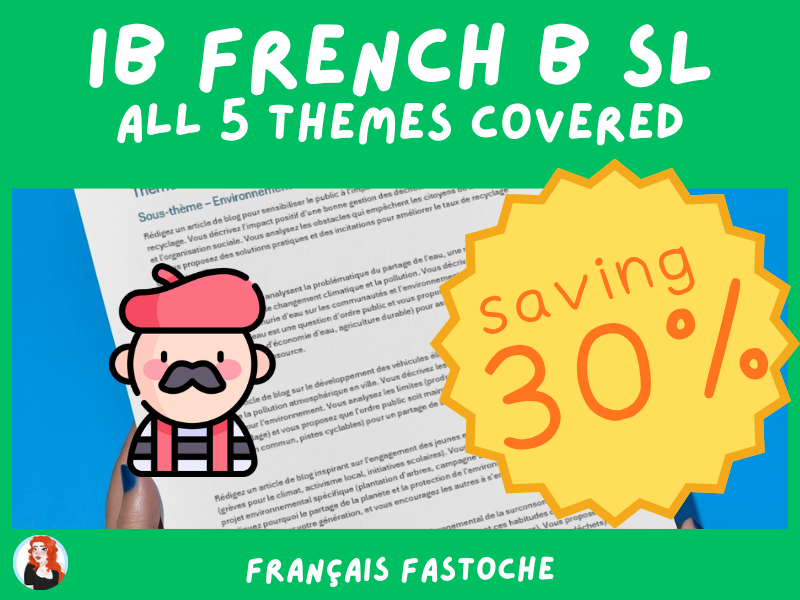 IB French B SL Writing Prompts MEGA BUNDLE | All 12 Text Types | 1,000+ Prompts