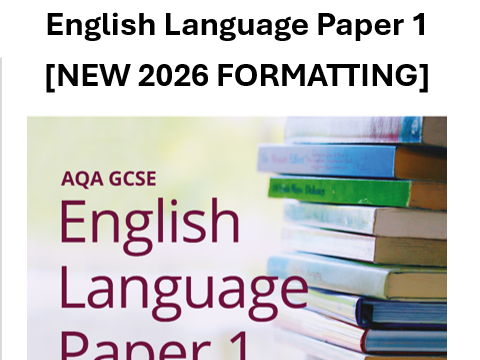 NEW 2026 formatted AQA English Language Paper 1 (2017-2020)