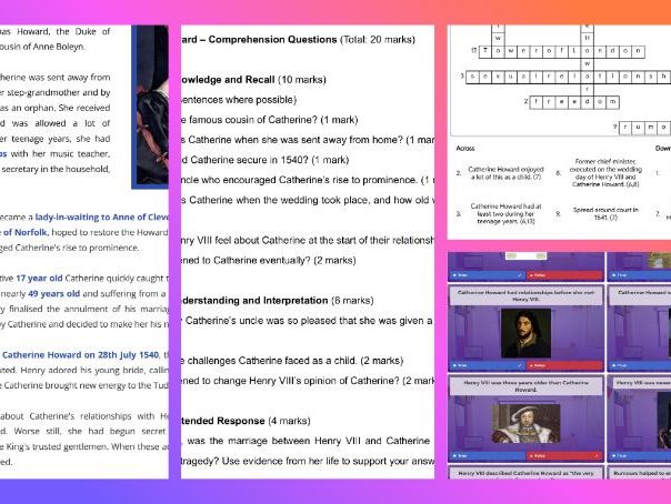 KS2/KS3 The Tudors - Six Wives of Henry VIII Lesson Pack: Catherine Howard