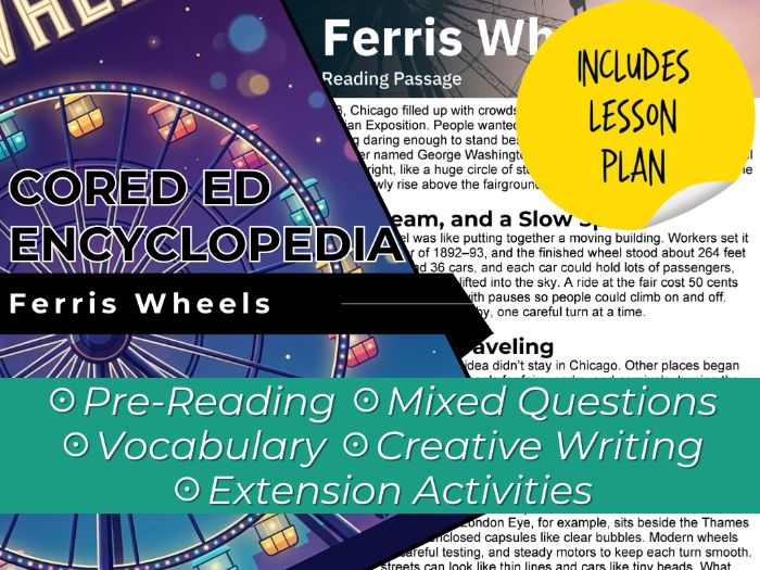Ferris Wheels Reading Comprehension Passage - Cored Ed Encyclopedia