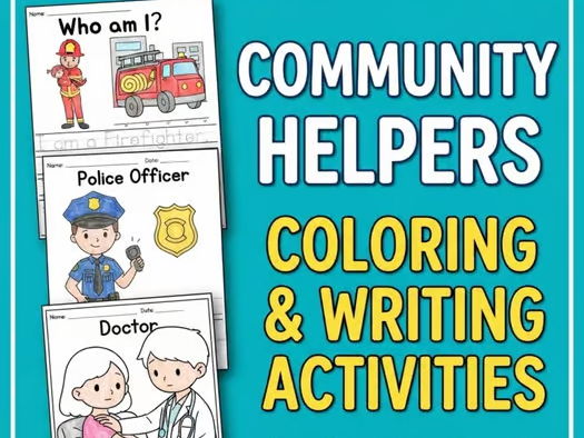 Labor Day Community Helpers Worksheets Who am I?Coloring Pages