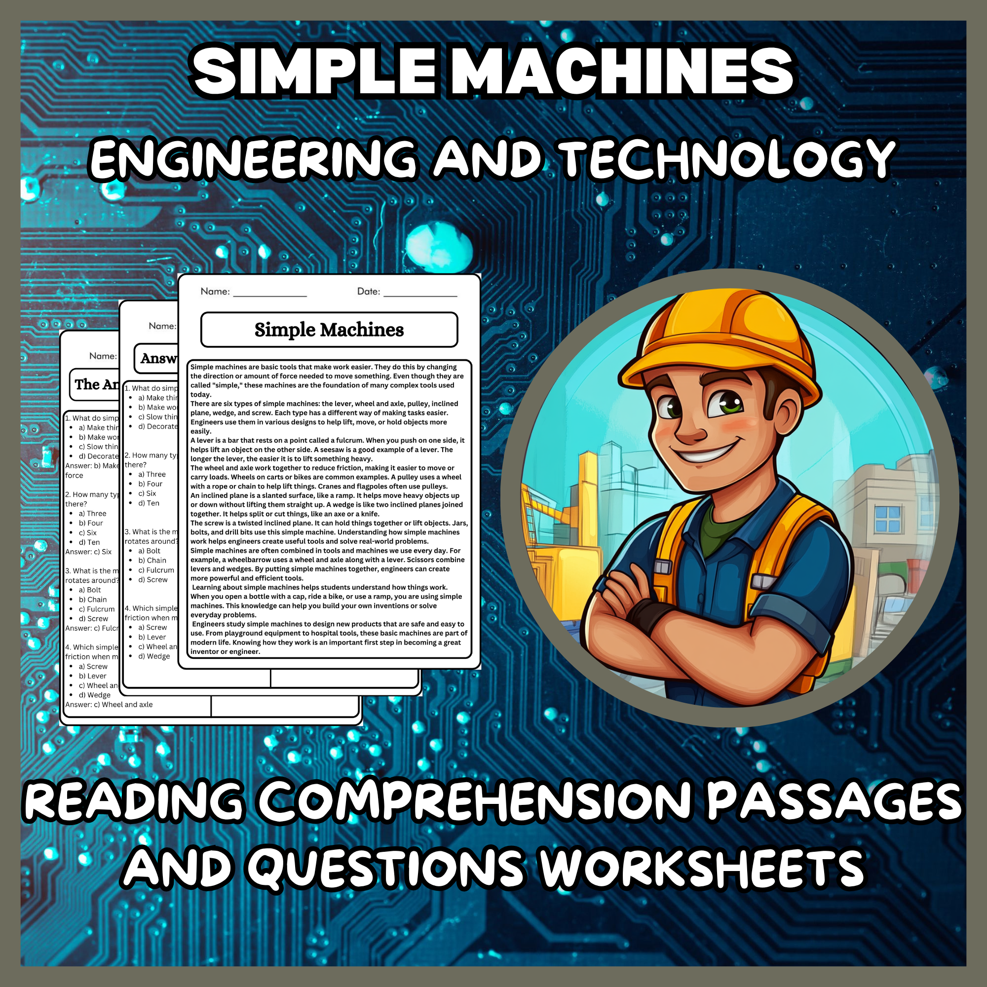 Simple Machines - Engineering and Technology Reading Comprehension ...