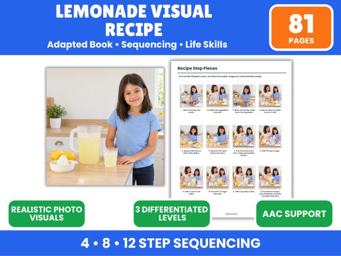 Lemonade Visual Recipe & Life Skills