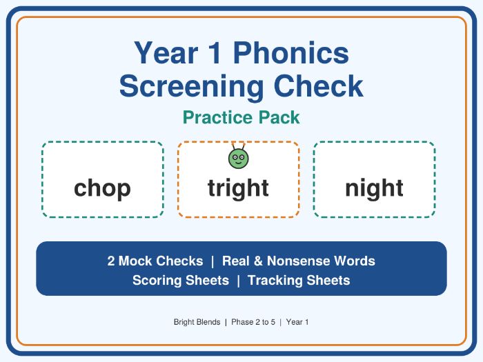 Year 1 Phonics Screening Check Practice Pack
