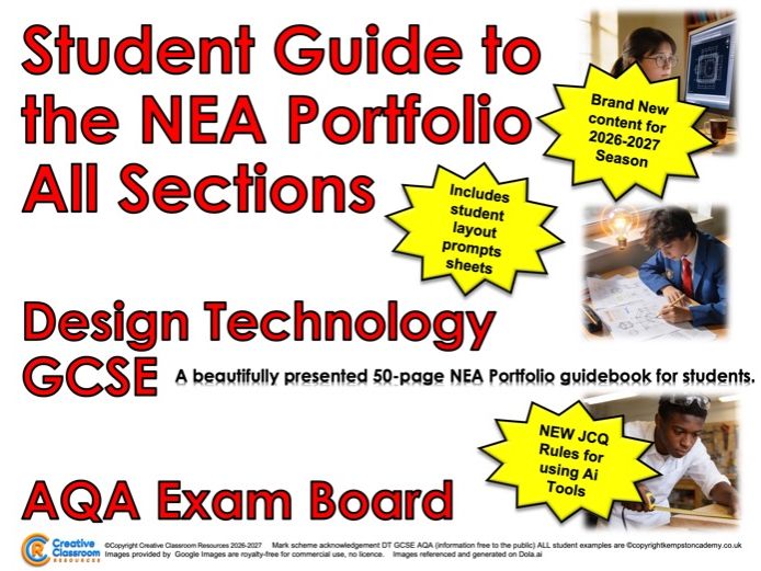 A Teacher/Student’s Guide Booklet to the DT GCSE AQA NEA Updated 2026-2027