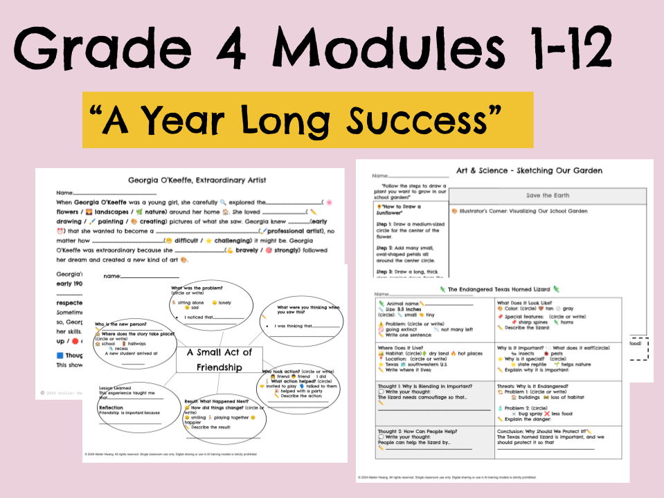 Grade 4 Comprehensive Writing Curriculum Mega Bundle - All Modules & Literacy Packs