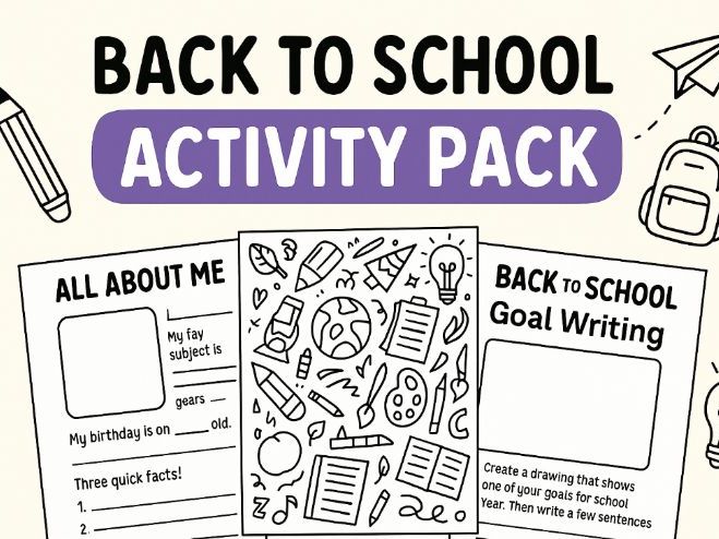 Back to School Activity Pack | Icebreakers, Goal Setting & Creative Worksheets