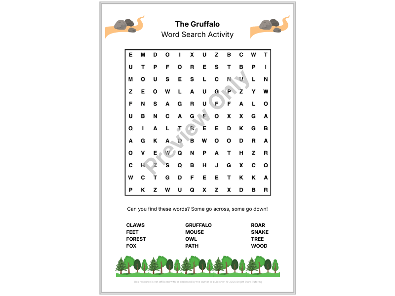 The Gruffalo Word Search Activity