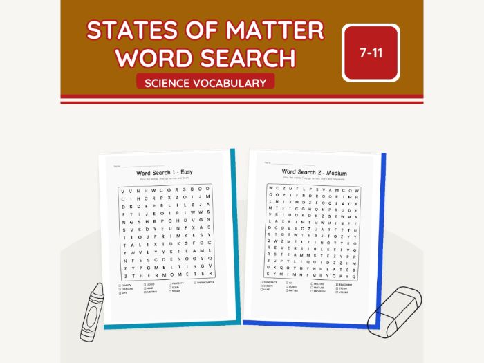 States of Matter Word Search KS2 | 7 Sheets