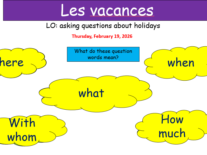 Studio 3 Module 4 Unit 1 - Question de vacances