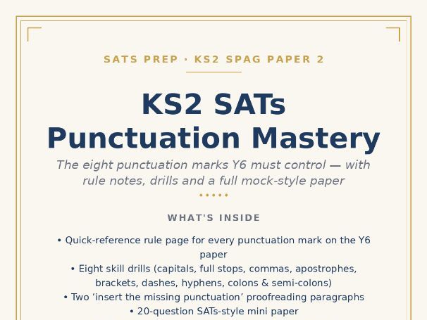 KS2 SATS punctuation mastery pack