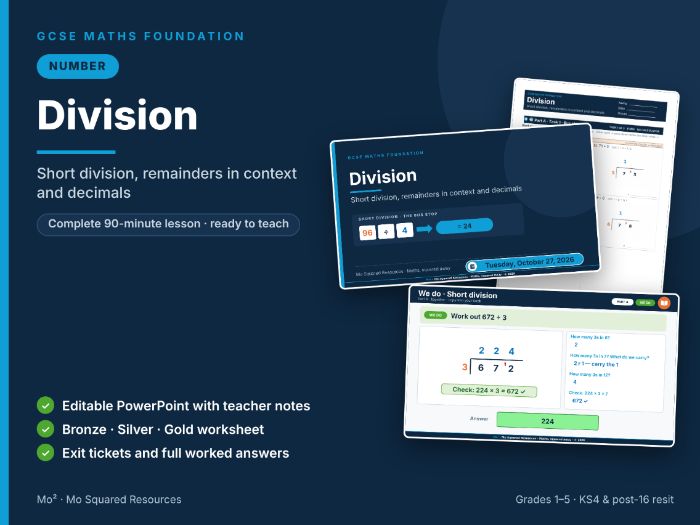 Division – GCSE Maths Foundation Lesson