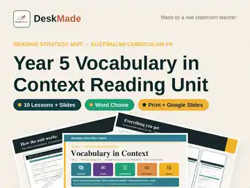 Year 5 Vocabulary in Context Reading Unit | Australian Curriculum V9