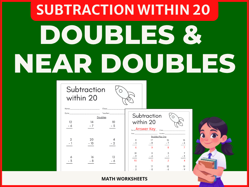 Doubles and Near Doubles Subtraction Within 20
