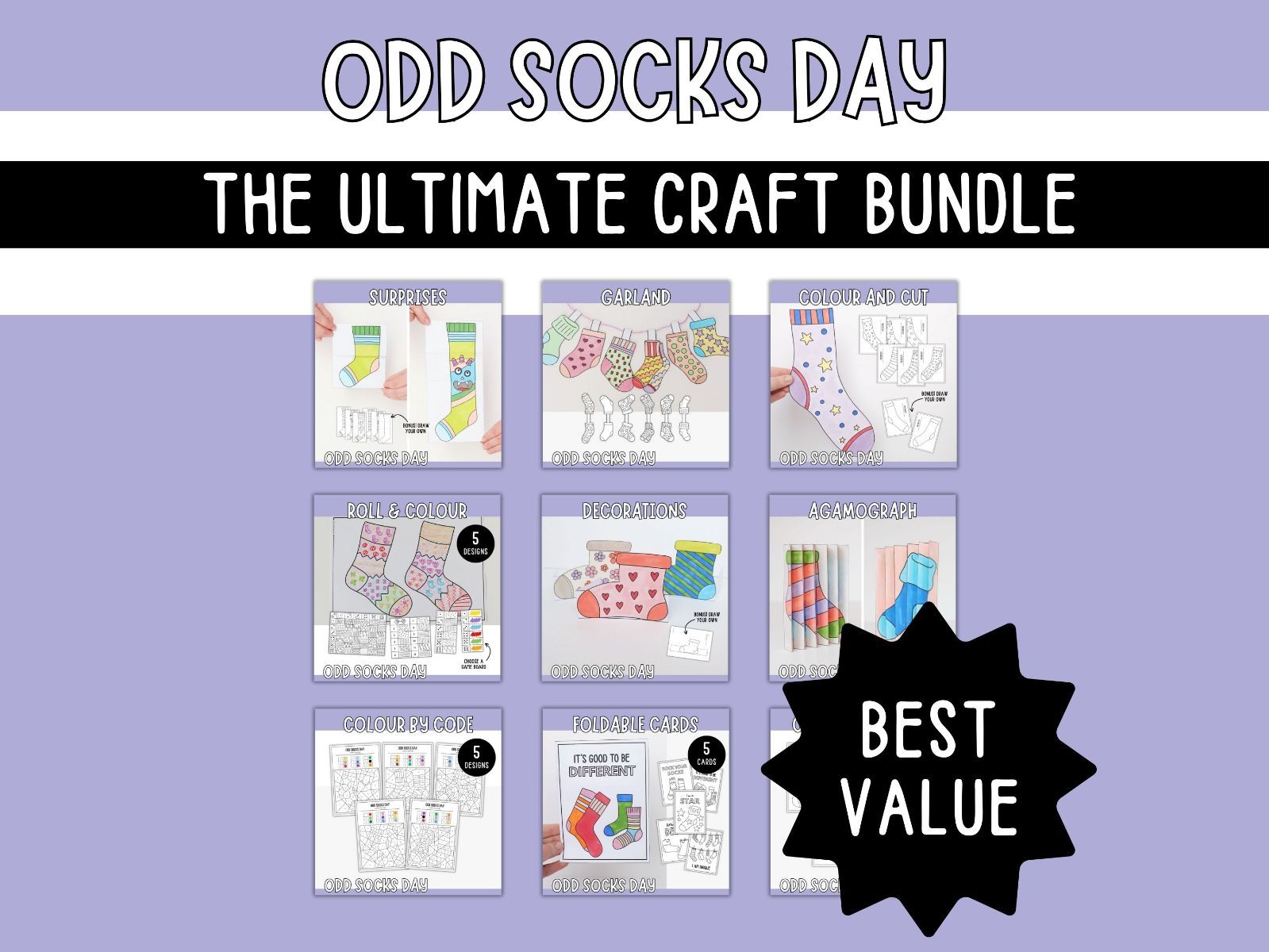 The Ultimate Odd Socks Day Craft Bundle - Printables for Kids