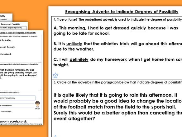 Adverbs homework year 5 picture