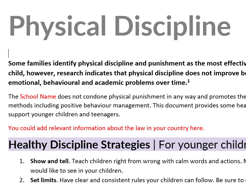 Physical Discipline | Strategies to support healthy discipline