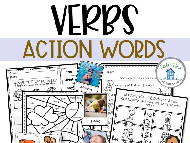 Verbs - Posters, Photo Prompts, Printables and Tasks