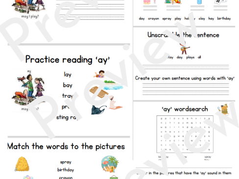 Phonics Booklet - 'ay'