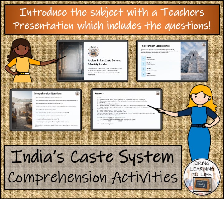 Caste System of Ancient India Reading Comprehension Activities | Year 5 ...