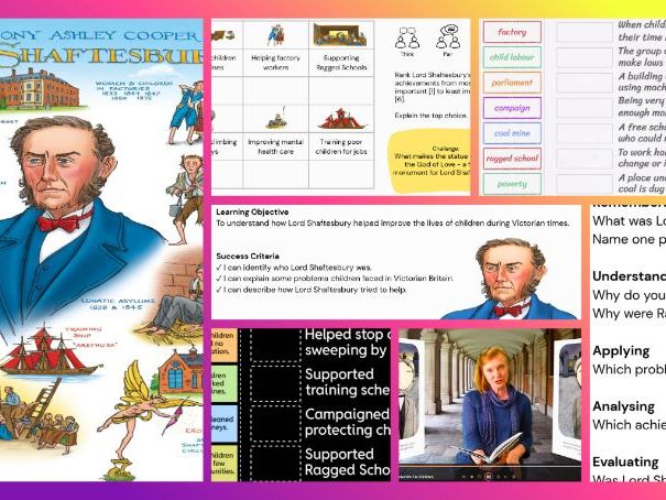 KS2 Victorian England - Significant People: Lord Shaftesbury Lesson Pack