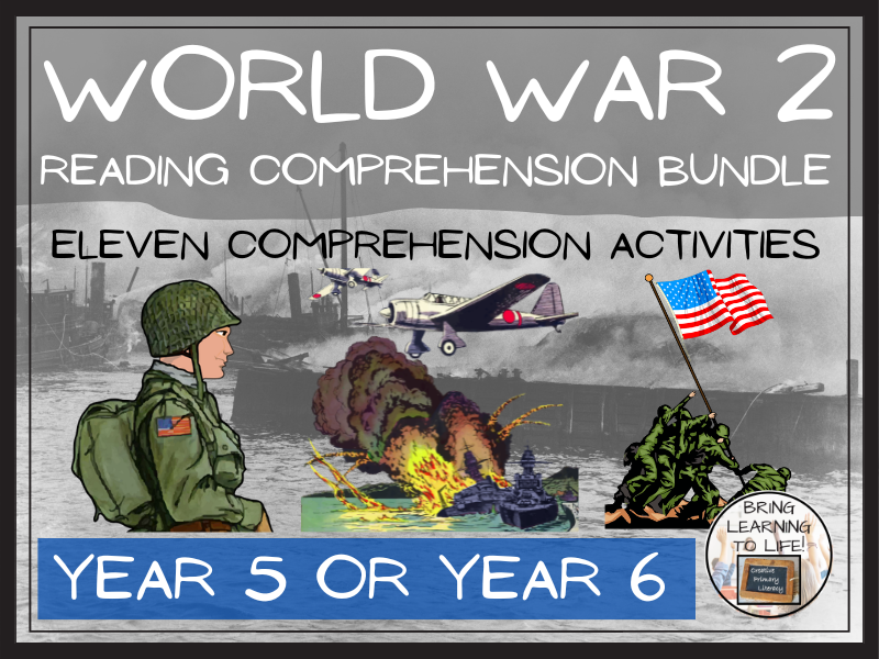 World War II Reading Comprehension Activities Bundle | Year 5 or Year 6