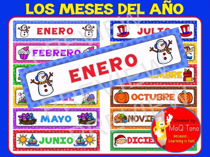 SPANISH MONTHS OF THE YEAR ... Los Meses Del Año