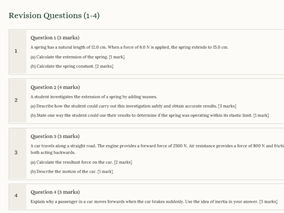 iGCSE Physics 1.5.1 Effects of Forces CORE