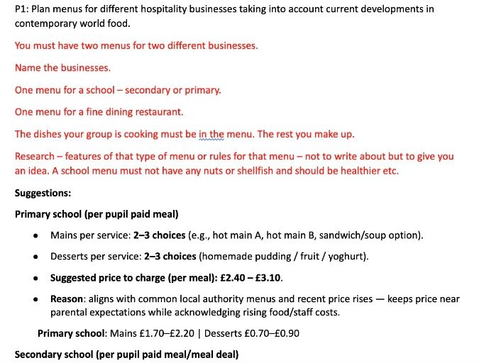 Contemporary World Food BTEC Hospitality Unit 12 Pearson International