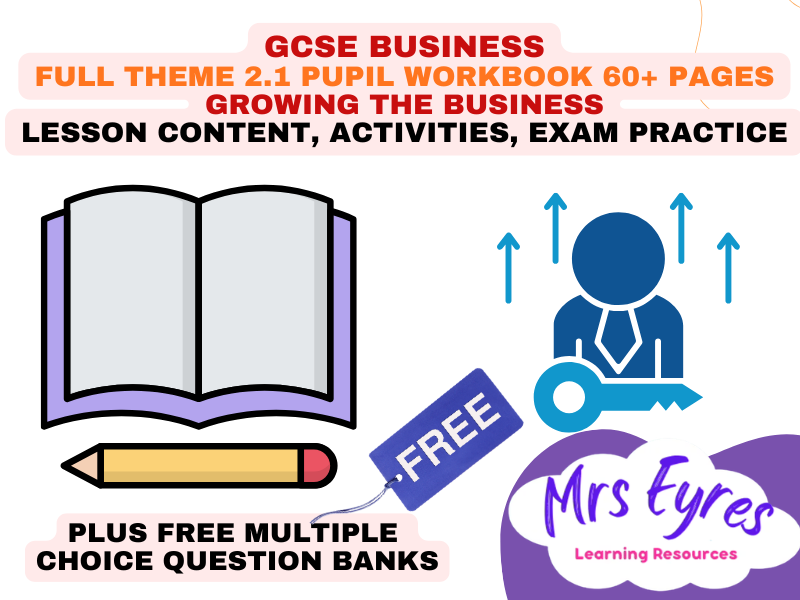 Edexcel GCSE Business 2.1 60+ Pages Student Workbook - Growing the Business