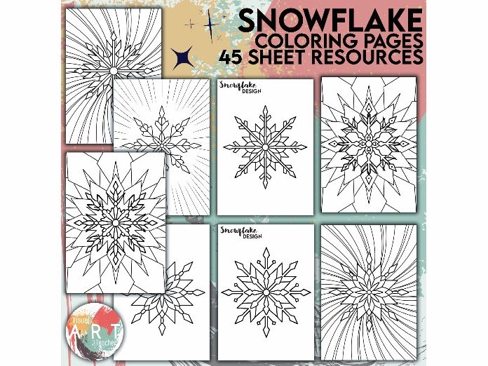 Snowflake Colouring Pages | 45 Winter Worksheets | No-Prep Holiday Art Activities