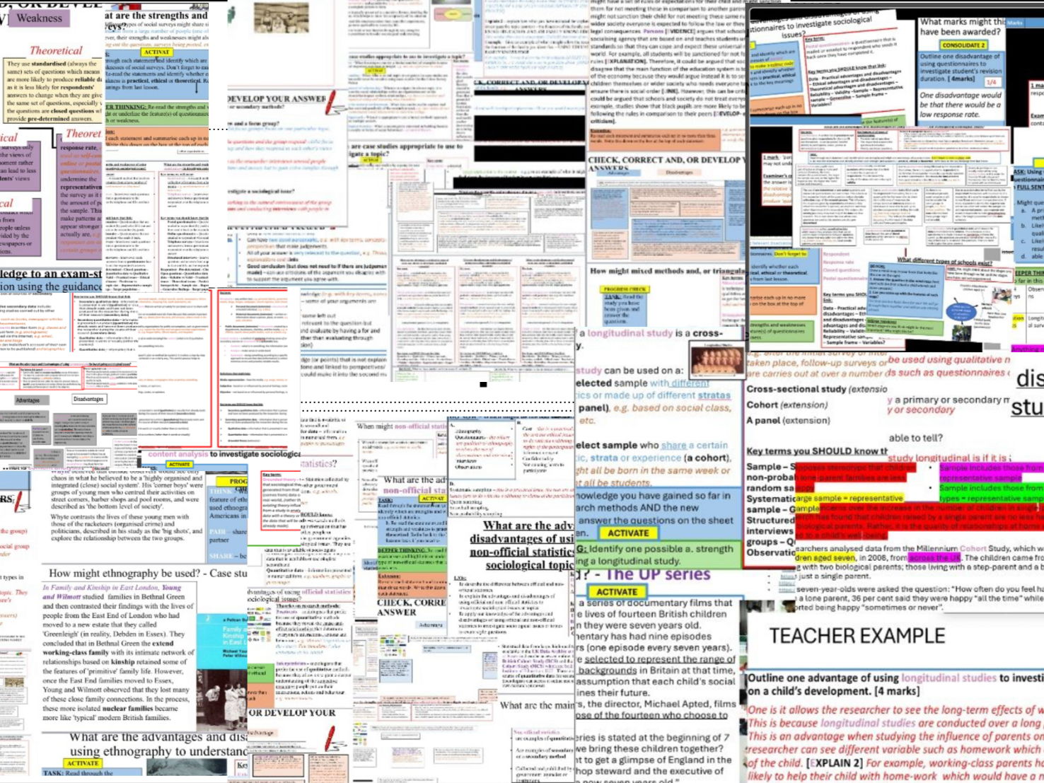AQA GCSE Sociology: Research Methods Unit bundle (intro lessons, research process, data, methods, etc)