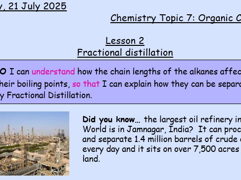 AQA Combined Science C7 Organic Chemistry part 2 Fractional distillation (lower ability)
