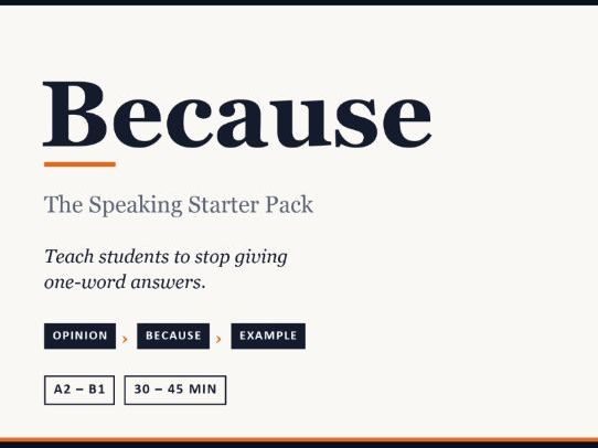 ESL Speaking Starter Pack | A2-B1