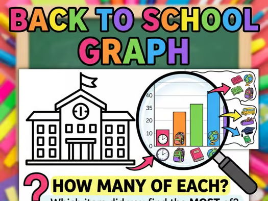 Back to School Graphing Worksheets | Count and Graph Math Centers Kindergarten