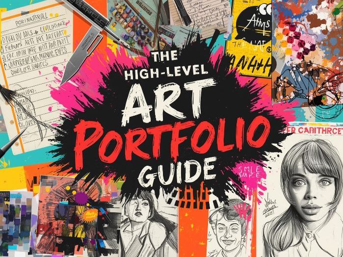 Art & Design: Creative Collage style featuring oil-paint textures and swatches.