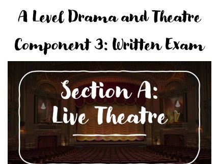 Edexcel A Level Drama Comp 3 Written Exam Section A Live Theatre Booklet