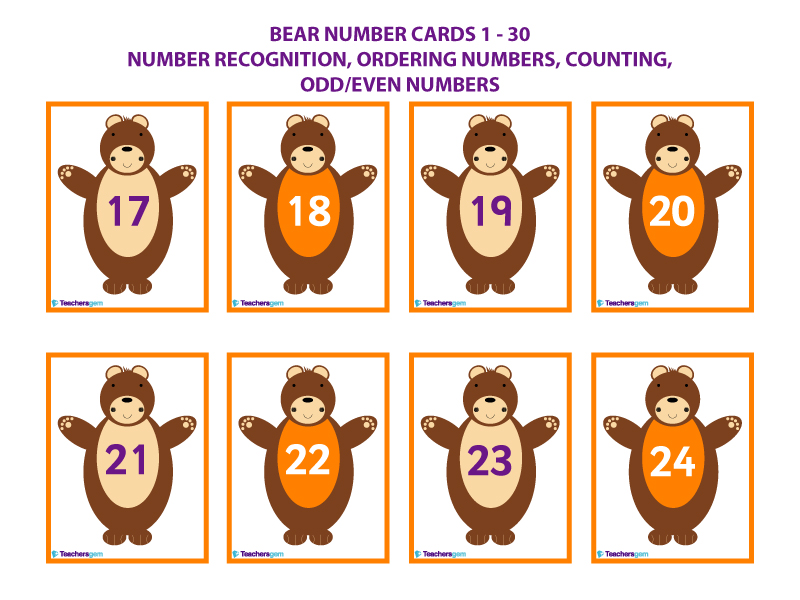 Number Line Honey Pots 1 30 Goldilocks And Three Bears Theme