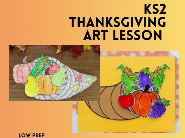 Thanksgiving Art Lesson KS2 | Cornucopia Collage Activity Grades 3-5