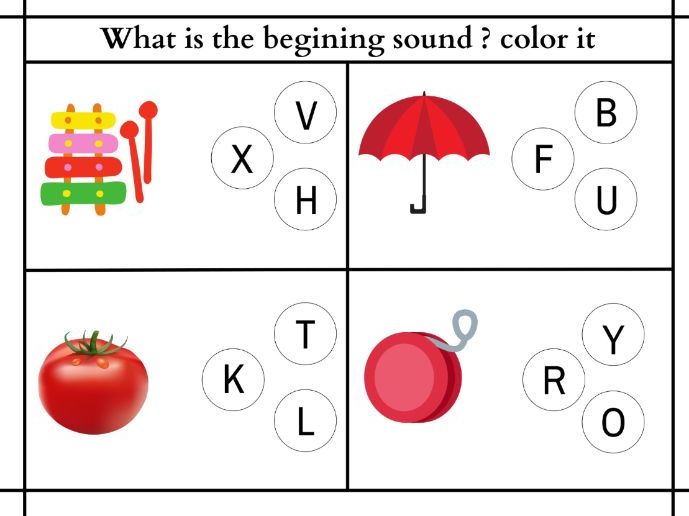 Beginning Sounds & Digraphs Worksheets | Alphabet Recognition Activities | Phonics Printable for Kin